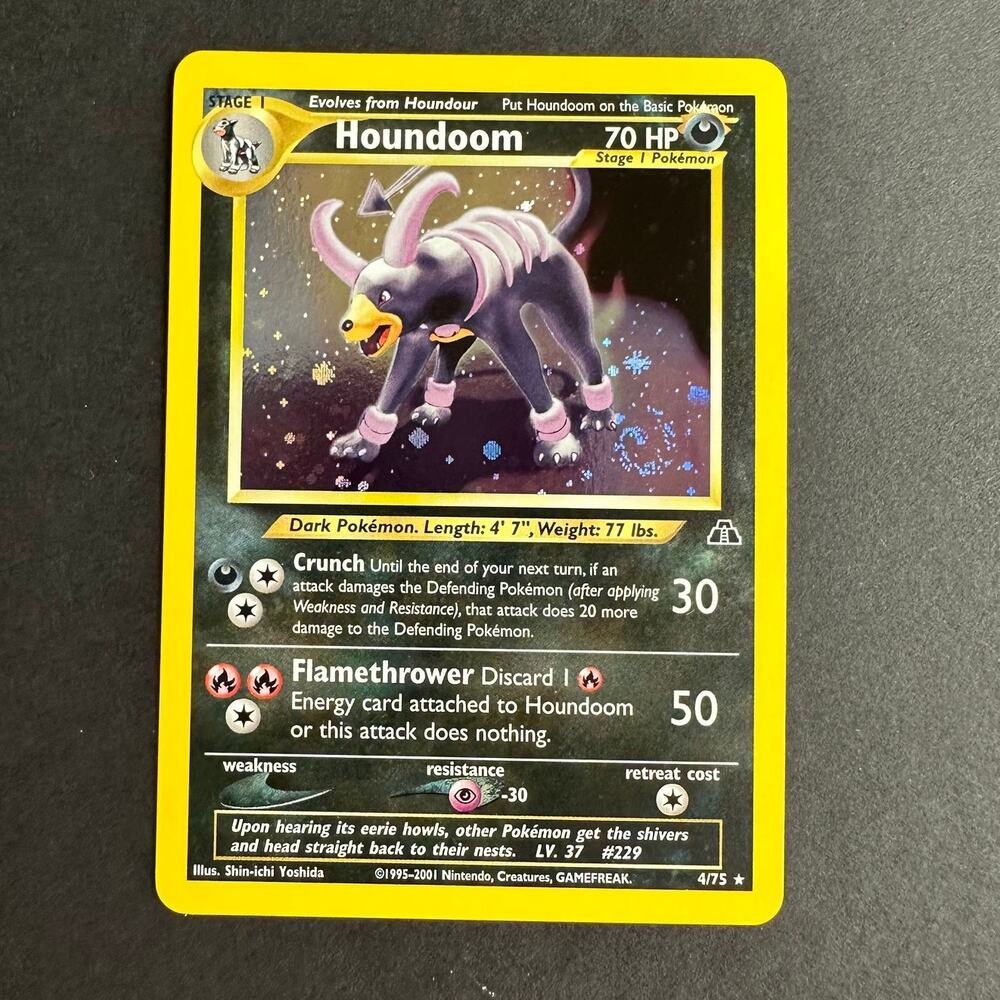 Pokemon TCG Houndoom Neo Discovery 04/75 Holo Rare Unlimited NM SWIRL